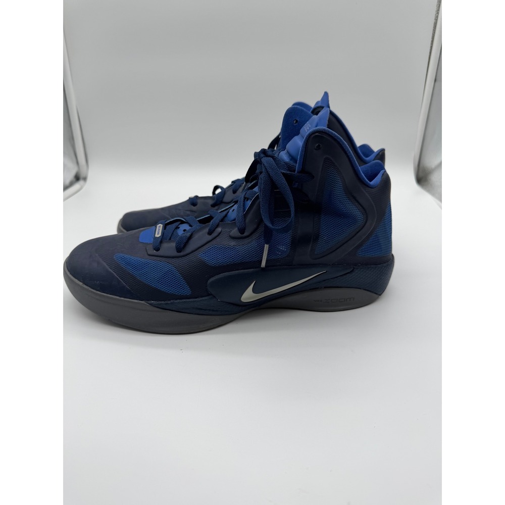 Nike Zoom Hyperfuse 2011 Navy Blue Silver Basketball Shoes  Mens 12